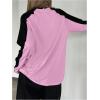 imageSHENHE Womens Color Block Crew Neck Star Graphic Raglan Shirt Loose Long Sleeve Tee TopPink