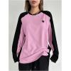 imageSHENHE Womens Color Block Crew Neck Star Graphic Raglan Shirt Loose Long Sleeve Tee TopPink