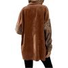 imageSHENHE Womens Corduroy Leopard Button Down Long Sleeve Shacket Jacket Outwear CoatsMulticolor Brown
