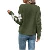 imageSHENHE Womens Floral Pattern Crewneck Long Sleeve Drop Shoulder Sweaters Pullover TopsFloral Green