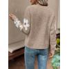 imageSHENHE Womens Floral Pattern Crewneck Long Sleeve Drop Shoulder Sweaters Pullover TopsFlower Khaki