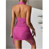 imageSHENHE Womens Hollow Out Cover Up Dress Drawstring Side Halter Sleeveless Beach SwimsuitHot Pink