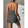 imageSHENHE Womens Hollow Out Cover Up Dress Drawstring Side Halter Sleeveless Beach SwimsuitLight Grey