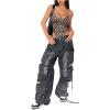 imageSHENHE Womens Leopard Print Cut Out Backless Spaghetti Strap Sexy High Cut BodysuitBrown