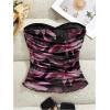 imageSHENHE Womens Leopard Print Mesh Tube Twist Front Strapless Ruched Sexy Y2k Tube TopsBlack Floral Print