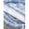 imageSHENHE Womens Leopard Print Mesh Tube Twist Front Strapless Ruched Sexy Y2k Tube TopsFloral Blue White