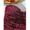 imageSHENHE Womens Leopard Print Mesh Tube Twist Front Strapless Ruched Sexy Y2k Tube TopsRed