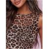 imageSHENHE Womens Leopard Print Sheer Tank Top Double Lined Crew Neck Y2k Sexy TanksBrown