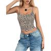 imageSHENHE Womens Strap Cami Crop Top Sleeveless Leopard Scoop Neck Summer Backless Cami TopBrown