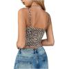 imageSHENHE Womens Strap Cami Crop Top Sleeveless Leopard Scoop Neck Summer Backless Cami TopBrown