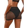 imageSHENHE Womens Summer Swim Cover Up Skirt Crochet Hollow Out Bikini Bathing Suit Cover Up Beach SkirtBlack