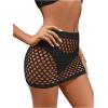 imageSHENHE Womens Summer Swim Cover Up Skirt Crochet Hollow Out Bikini Bathing Suit Cover Up Beach SkirtBlack