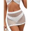 imageSHENHE Womens Summer Swim Cover Up Skirt Crochet Hollow Out Bikini Bathing Suit Cover Up Beach SkirtWhite