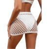 imageSHENHE Womens Summer Swim Cover Up Skirt Crochet Hollow Out Bikini Bathing Suit Cover Up Beach SkirtWhite