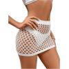 imageSHENHE Womens Summer Swim Cover Up Skirt Crochet Hollow Out Bikini Bathing Suit Cover Up Beach SkirtWhite