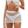 imageSHENHE Womens Summer Swim Cover Up Skirt Crochet Hollow Out Bikini Bathing Suit Cover Up Beach SkirtWhite