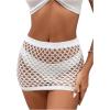 imageSHENHE Womens Summer Swim Cover Up Skirt Crochet Hollow Out Bikini Bathing Suit Cover Up Beach SkirtWhite