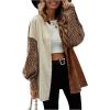 imageSHENHE Womens Corduroy Leopard Button Down Long Sleeve Shacket Jacket Outwear CoatsMulticolor Brown
