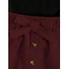 imageSHENHE 2pcs Girls Skirt Outfits Ruffled Ribbed Cap Sleeve T Shirt and Button Down Tie Front Skirt SetBlack and Red