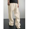 imageSHENHE Mens Baggy Pants Wide Leg Drawstring Waist Loose Sweatpants with PocketsApricot