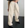 imageSHENHE Mens Baggy Pants Wide Leg Drawstring Waist Loose Sweatpants with PocketsApricot