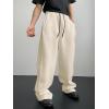 imageSHENHE Mens Baggy Pants Wide Leg Drawstring Waist Loose Sweatpants with PocketsApricot