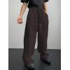 imageSHENHE Mens Baggy Pants Wide Leg Drawstring Waist Loose Sweatpants with PocketsChocolate Brown