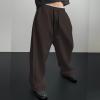imageSHENHE Mens Baggy Pants Wide Leg Drawstring Waist Loose Sweatpants with PocketsChocolate Brown