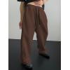 imageSHENHE Mens Baggy Pants Wide Leg Drawstring Waist Loose Sweatpants with PocketsCoffee Brown