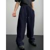 imageSHENHE Mens Baggy Pants Wide Leg Drawstring Waist Loose Sweatpants with PocketsDark Blue