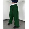 imageSHENHE Mens Baggy Pants Wide Leg Drawstring Waist Loose Sweatpants with PocketsDark Green