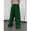 imageSHENHE Mens Baggy Pants Wide Leg Drawstring Waist Loose Sweatpants with PocketsDark Green