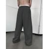 imageSHENHE Mens Baggy Pants Wide Leg Drawstring Waist Loose Sweatpants with PocketsDark Grey