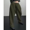 imageSHENHE Mens Baggy Pants Wide Leg Drawstring Waist Loose Sweatpants with PocketsDrawstring Army Green