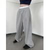 imageSHENHE Mens Baggy Pants Wide Leg Drawstring Waist Loose Sweatpants with PocketsLight Grey