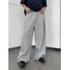 imageSHENHE Mens Baggy Pants Wide Leg Drawstring Waist Loose Sweatpants with PocketsLight Grey