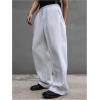 imageSHENHE Mens Baggy Pants Wide Leg Drawstring Waist Loose Sweatpants with PocketsMisty Grey