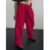 imageSHENHE Mens Baggy Pants Wide Leg Drawstring Waist Loose Sweatpants with PocketsRed