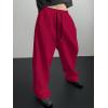 imageSHENHE Mens Baggy Pants Wide Leg Drawstring Waist Loose Sweatpants with PocketsRed