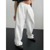 imageSHENHE Mens Baggy Pants Wide Leg Drawstring Waist Loose Sweatpants with PocketsWhite