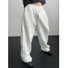 imageSHENHE Mens Baggy Pants Wide Leg Drawstring Waist Loose Sweatpants with PocketsWhite