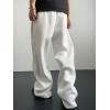 imageSHENHE Mens Baggy Pants Wide Leg Drawstring Waist Loose Sweatpants with PocketsWhite