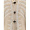 imageSHENHE Mens Skeleton Pattern Cardigan Sweaters Long Sleeve Unisex Outwear Knitted CoatsApricot