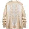imageSHENHE Mens Skeleton Pattern Cardigan Sweaters Long Sleeve Unisex Outwear Knitted CoatsApricot