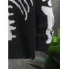 imageSHENHE Mens Skeleton Pattern Cardigan Sweaters Long Sleeve Unisex Outwear Knitted CoatsBlack