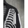 imageSHENHE Mens Skeleton Pattern Cardigan Sweaters Long Sleeve Unisex Outwear Knitted CoatsBlack