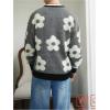 imageSHENHE Mens Skeleton Pattern Cardigan Sweaters Long Sleeve Unisex Outwear Knitted CoatsFlower Black White