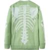 imageSHENHE Mens Skeleton Pattern Cardigan Sweaters Long Sleeve Unisex Outwear Knitted CoatsGrass Green