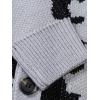 imageSHENHE Mens Skeleton Pattern Cardigan Sweaters Long Sleeve Unisex Outwear Knitted CoatsGrey Black