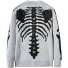 imageSHENHE Mens Skeleton Pattern Cardigan Sweaters Long Sleeve Unisex Outwear Knitted CoatsGrey Black